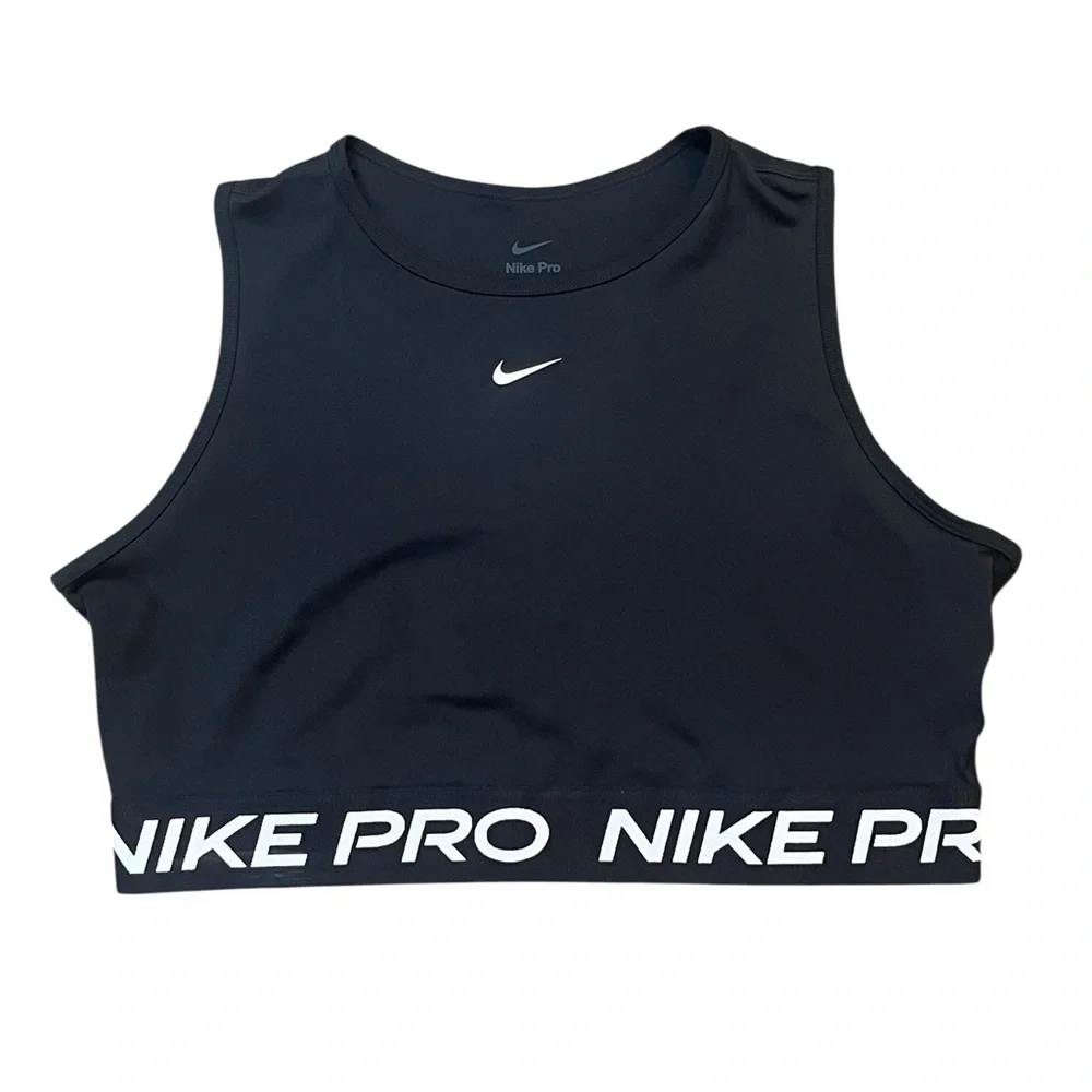 Nike Pro Size XL Women's Dri-FIT Cropped Training Tank Black